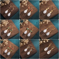 Medieval Earrings Retro Jade Earrings Long Tassel Earrings