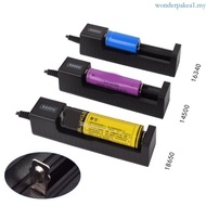 wonderpakea1 Lithium Battery Charger with USB 1 Slot Battery Quick Charging 18650 14500 16340 Recharging Batteries Porta