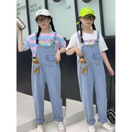 SJ KIDS / Wholesale / Overall jeans for girls / 8-12 years / price per 5 pieces