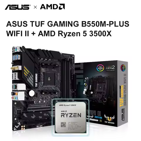 AMD Ryzen 5 3500X + ASUS TUF GAMING B550M-PLUS WIFI II New B550 AMD Gaming Motherboard Socket AM4 Wi