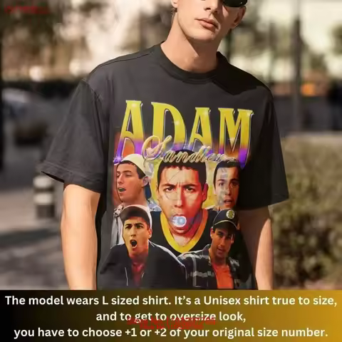 Adam Sandler T Shirt Homage Comedian 90s Fan San vintage Washed Soft designer clothes Top For Everyd