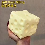 *-*Jumbo Cheese Cube Stress Ball Big Cheese Shapeable Squeeze Ball Non-Bounce Fidget Toy ASMR Sensor
