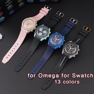 Silicone Strap for Omega for Swatch Watch Band Moon Mercury Curved End Watchband 20mm TPU Sport Waterproof Men Rubber Bracelet
