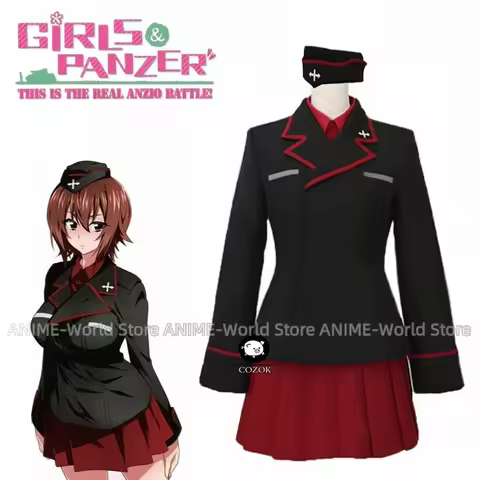 Anime GIRLS und PANZER Maho Nishizumi Black suit Cosplay Costume Carnaval Halloween Christmas Costum