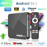 R69 Pro Android 14 Wifi 6 Smart Tv Box 8k Ultral Hd Google Bluetooth 5.0 Streaming Media Player Set 