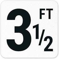 3 1/2 Ft/Three Feet/Inches Vinyl Adhesive Pool Depth Marker, 6x6 inches, Pool Marker Anti Slip, Made