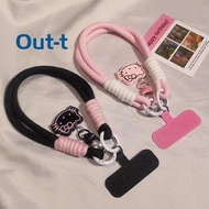 [Out-t] Hello Kitty Phone Lanyard-Dual Hook Cute Lanyard Gift-Pink Rotating Phone Charm Birthday Pre