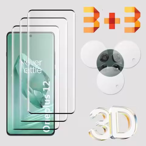 6 in 1 Full Screen Cover Tempered Glass Protective for Oneplus 12 12R Screen Protector Camera Lens F