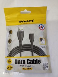 AWEI  CL-115T  1 米 2.4A  USB 轉Type-C 充電線