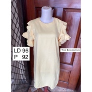 The Executive Yellow Midi Dress Ruffle Dress for Women Yellow - preloved