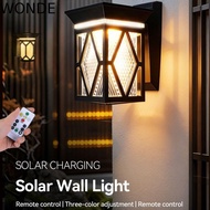 WONDE Solar Wall Lights, IP54 Rating Waterproof LED Solar Lamp, Decorative Remote Control Round/Squa
