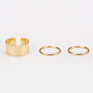 แหวนอินเทรนด์ 3 ชิ้นสำหรับผู้หญิง แหวนผีเสื้อที่สวยหรูสำหรับคู่รัก เครื่องประดับโลหะผสมและอะคริลิค ของขวัญวันวาเลนไทน์ Fashion Angel Girl