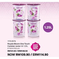 Tupperware Royale Bloom One Touch Canister Junior (4) 1.25L (READY STOCK!!)
