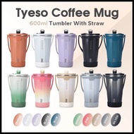 TYESO Stainless Steel Coffee Mug Ice Bar Insulation Car Straw Mug Large Capacity Vacuum Water Bottl