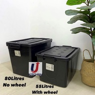 Maxonic 55/75/80L STORAGE BOX WITH WHEELS | KOTAK SIMPANAN RODA | STORAGE ORGANISER | KOTAK PENYIMPA