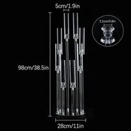 {FGYKJYJK} 10Pcs 8 Arms Clear Candlesticks Holder 38.5 inches Tall Arcylic Candelabra Candle Holder