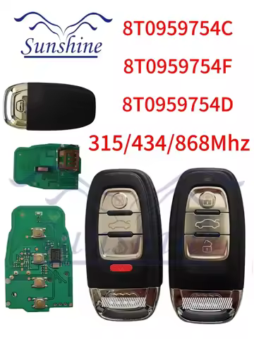 Sunshine car key 8T0 959 754C 3BTN 315/433/868MHZ for For Audi Q5 A4L A5 A6 A7 A8 RS4 RS5 S4 S5 Smar