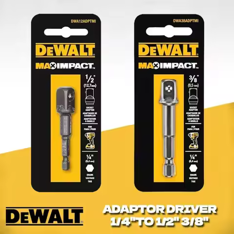 DEWALT DWA12ADPTMI DWA38ADPTMI MAX IMPACT™ 1/4" TO SQUARE 1/2" or 3/8" ADAPTOR Driver Tool Accessori