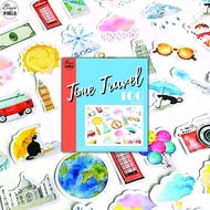 BujoWorld 100PC Stickers Pack TIME TRAVEL - 2 Designs of Weather &amp; Travel  Cute Sticker Set Scrapbooking BUJO Planner