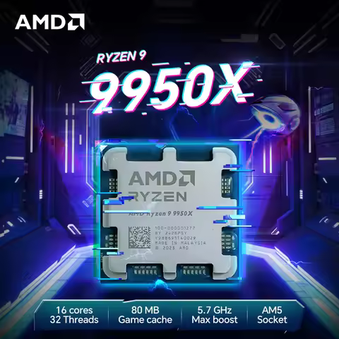 AMD Ryzen 9 9950X 170W 4.3GHz Gaming Processor 4NM L3=64M 16-Core 32-Thread R9 9950X DDR5 Socket AM5