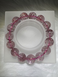 天然水晶 「收藏級別」稀有礦 紅彼岸花超七 手串 13-15mm+