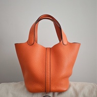Hermes picotin18 菜籃橘色銀扣