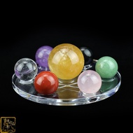Five Elements Crystal Ball Seven Star Array Base 10cm Lucky Fortune [Auspicious Store] No. BC71