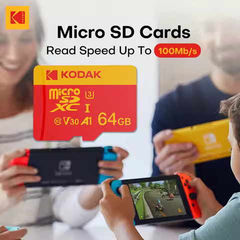Kodak V30 U3 C10 Micro SD Card 32GB 64GB 128GB 256GB Flash Memory Card, Read Speed 100MB/s, with Ada
