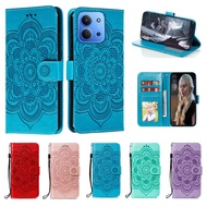 Emboss Flower Leather Phone Case For Redmi 15C 4G Datura Wallet Flip Book Case Cover Funda For Redmi