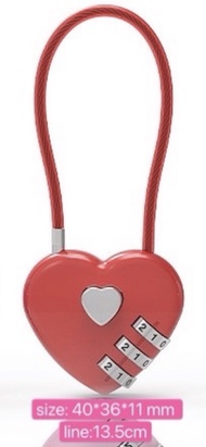 [ลดล้างสต๊อก]กุญแจล็อครหัสผ่านรูปหัวใจ 3 หลักสําหรับกระเป๋าเดินทาง รักล็อค ราคาส่ง ขายดี