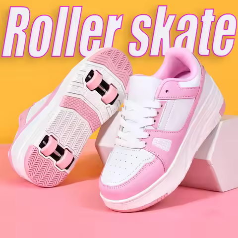Children's Roller Skate Shoes Student Inline Skating Shoes Girls 4-Wheel Deformation Boy's Skating S