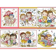 [11] Cross Stitch Cross Stitch Precise Printing Cross Stitch Thread Embroidery Cartoon Couple Kit