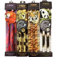 O'BON Recycled Newspaper 2B Pencil 2pcs / 报纸铅笔