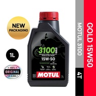 MOTUL 3100 GOLD 15W50 4T TECHNOSYNTHESE ENGINE OIL / MINYAK HITAM MOTOR VIETNAM QR 1L