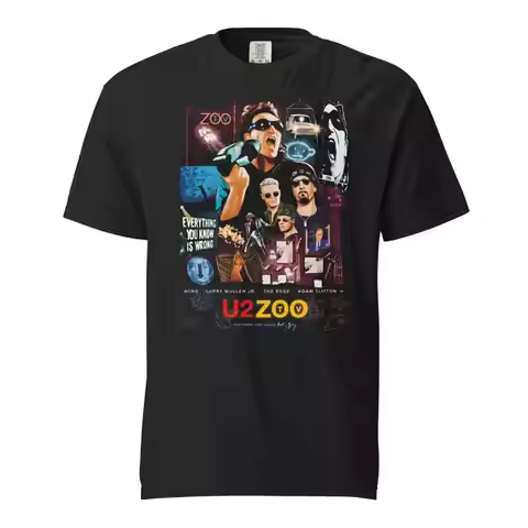 U2 Zoo TV x Blade Runner T Shirt aus st ºckgef rbtem schwerem Material
