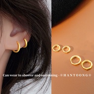 Anting Anting Perempuan 24K Gold Earrings Subang Titanium Original Anting Titanium Anti Karat