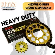 BELANG150 415XWE-132L SMS HTM 415 O-RING CHAIN 415 SPROCKET SET BLACK O RING CHAIN BELANG 150