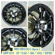 Alloy Rim Wheel 15" SGT-619 6.5J  ET38  4H 100 1pc