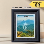 Minimalist White & Black 6R 15x20 cm Photo Frame - Clear Glass Wall & Table Photo Frame