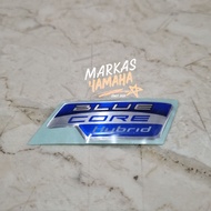 Yamaha bluecore hybrid emblem, Yamaha bluecore logo, Yamaha blue core hybrid resin emblem