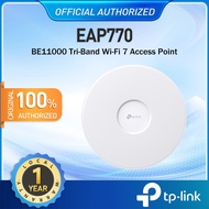 TP-Link EAP770 6 GHz, 5 GHz, 2.4 GHz BE11000 Ceiling Mount Tri-Band WiFi 7 Mesh Smart Access Point