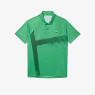 Lacoste Mens Tennis X Novak Djokovic On Court Polo Shirt - Performance ( Blue / Green ) - DH8959