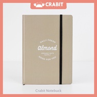 Crabit A5 grid notebook - Hardcover notebook with square inside, Bullet Journal, Milky Collection