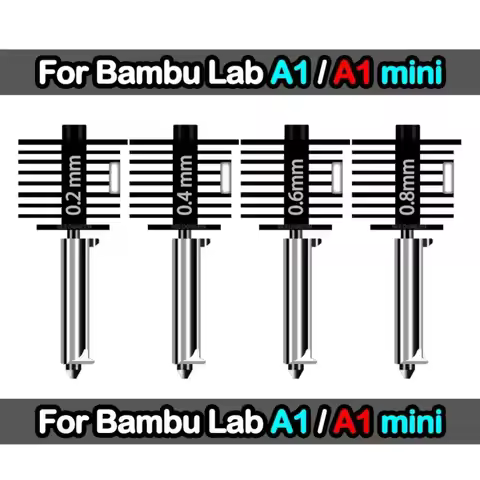 Hotend for Bambu Lab A1/A1 Mini Assembly Hotend Kit 0.2 0.4 0.6 0.8MM Replaceable Nozzle for 3D Prin