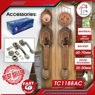 ProHome88 JTC ENTRANCE HANDLE LOCK TC1188AC/DOOR ENTRANCE HANDLE LOCK SET ANTIQUE COPPER