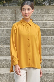 Giulianna Front Button Shirt - Mustard