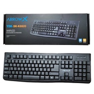 คีย์บอร์ดไร้เสียง พิมพ์แบบไม่มีเสียง ARROWX KEYBOARD YDK-SK-K8620 WIRED STANDARD KEYBOARD