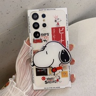 พร้อมที่ยึดมือถือเคสเคสสำหรับซัมซุงกันกระแทกลายการ์ตูนสนูปี้ S23Ultra S24Ultra S25Ultra โทรศัพท์สนู๊