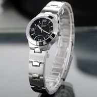 Casio รุ่น LTP-1241D-1A นาฬิกาผู้หญิง สายสแตนเลส หน้าปัดดำ - ของแท้ 100% รับประกันสินค้า 1 ปีเต็ม