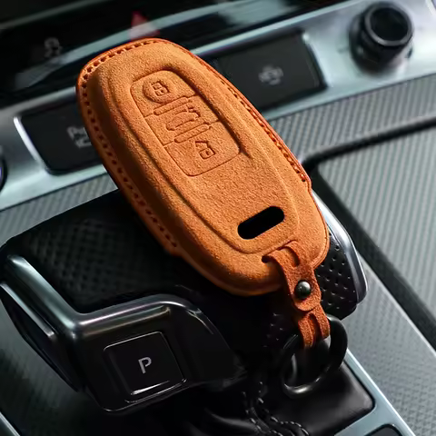 For Audi A1 A3 8P A4 A5 A6 C7 A7 S3 S7 S8 R8 Q2 Q3 Q5 Q7 Q8 SQ5 TT RS3 RS6 Car Key Case Suede Cover 